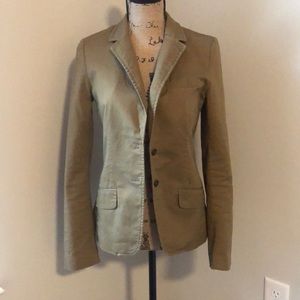 Notched Lapel Olive Blazer